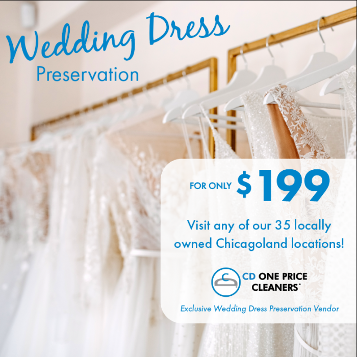 Wedding Dress Preservation Throughout Chicago CD One Price Cleaners